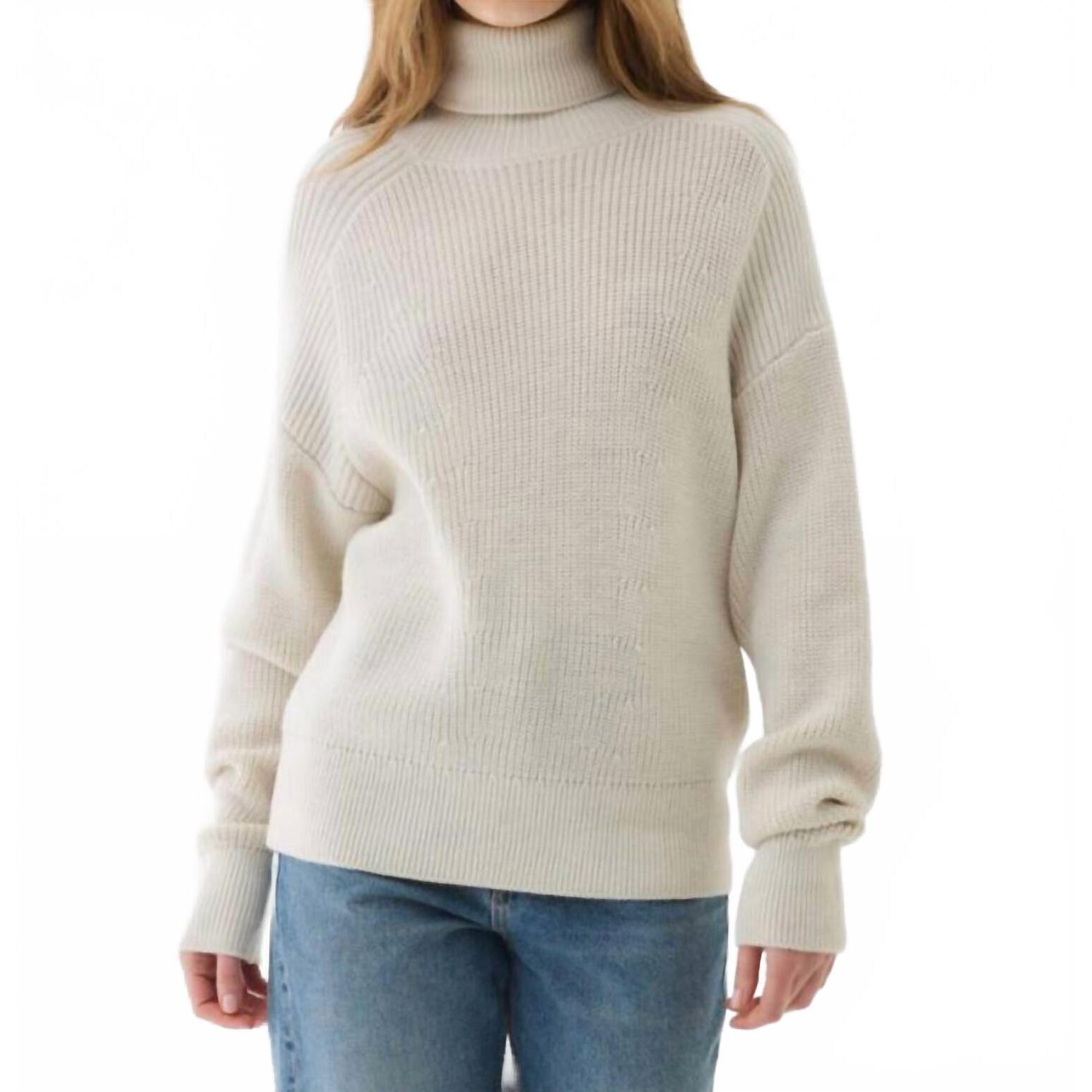 New Majestic Filatures Merino Rib Semi Relaxed Long Sleeve Turtleneck Sweater In